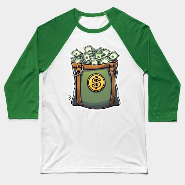 bag full of dollars Baseball T-Shirt by AhmedPrints